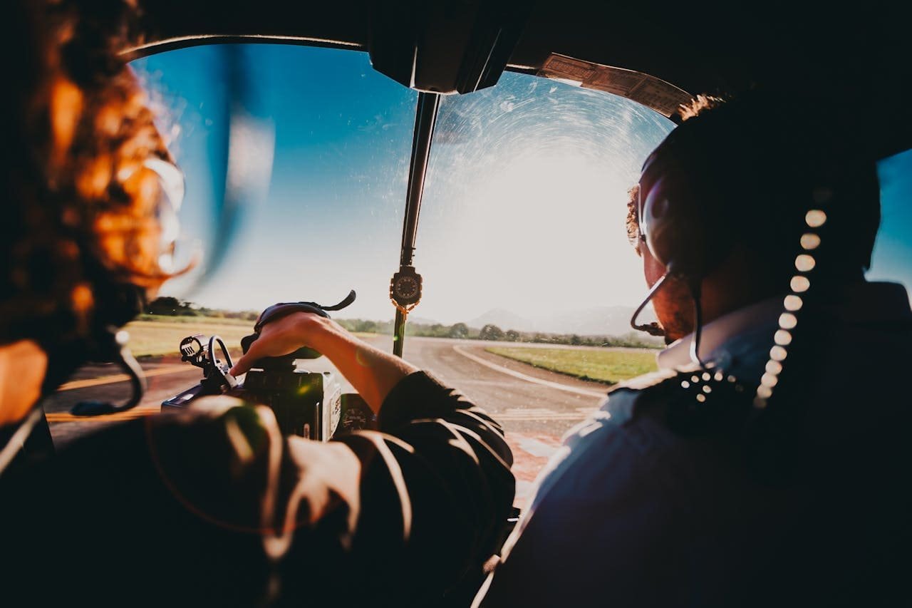 Two pilots in cockpit